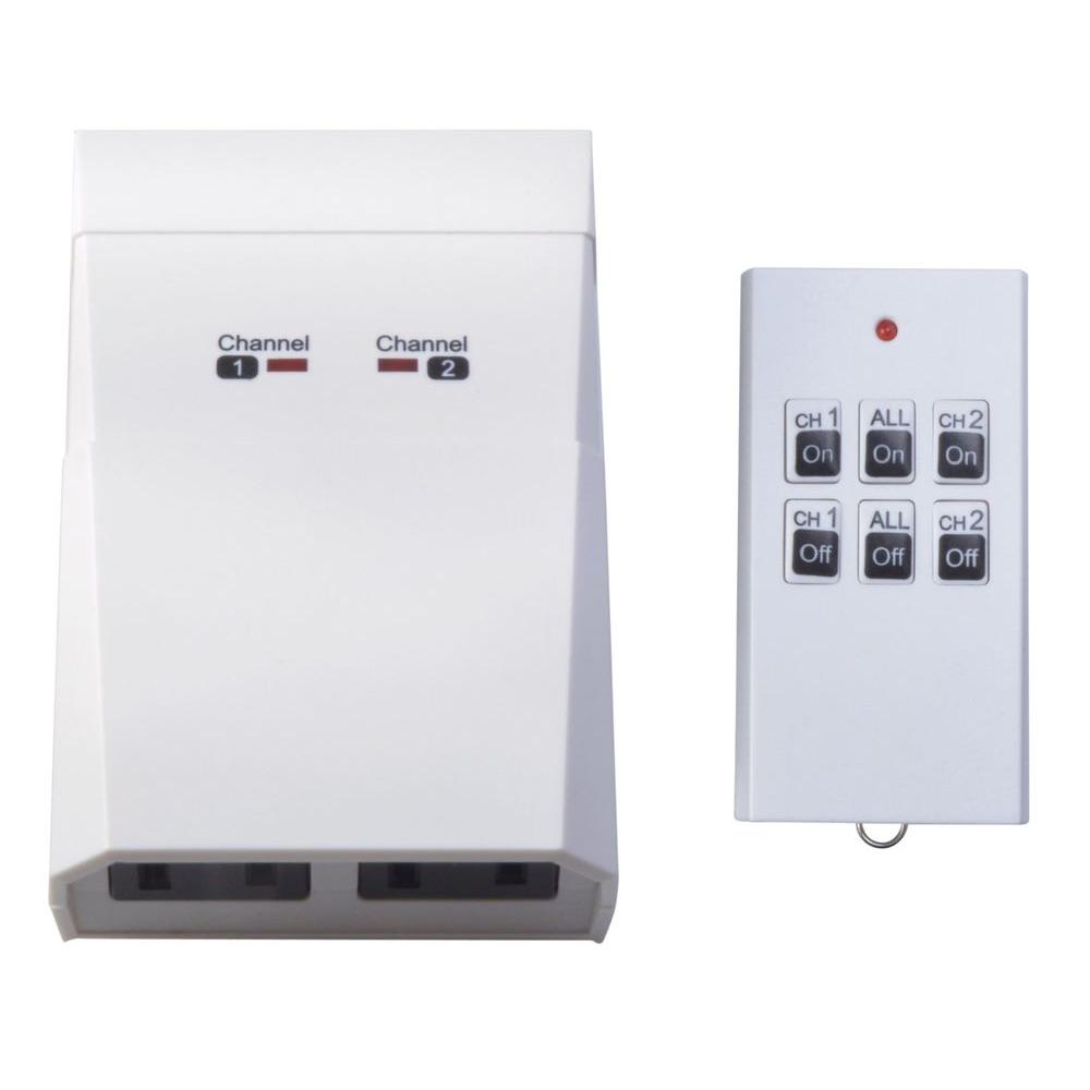Woods 15Amp Indoor PlugIn Wireless Remote DualOutlet Appliance Control, White59780 The