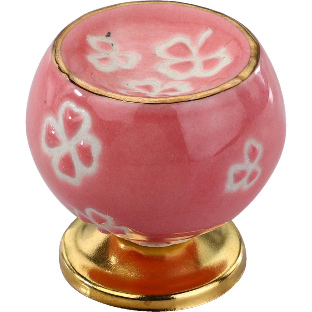 Mascot Hardware Tropical Flower 1 3 5 In Pink Cabinet Knob Ck650