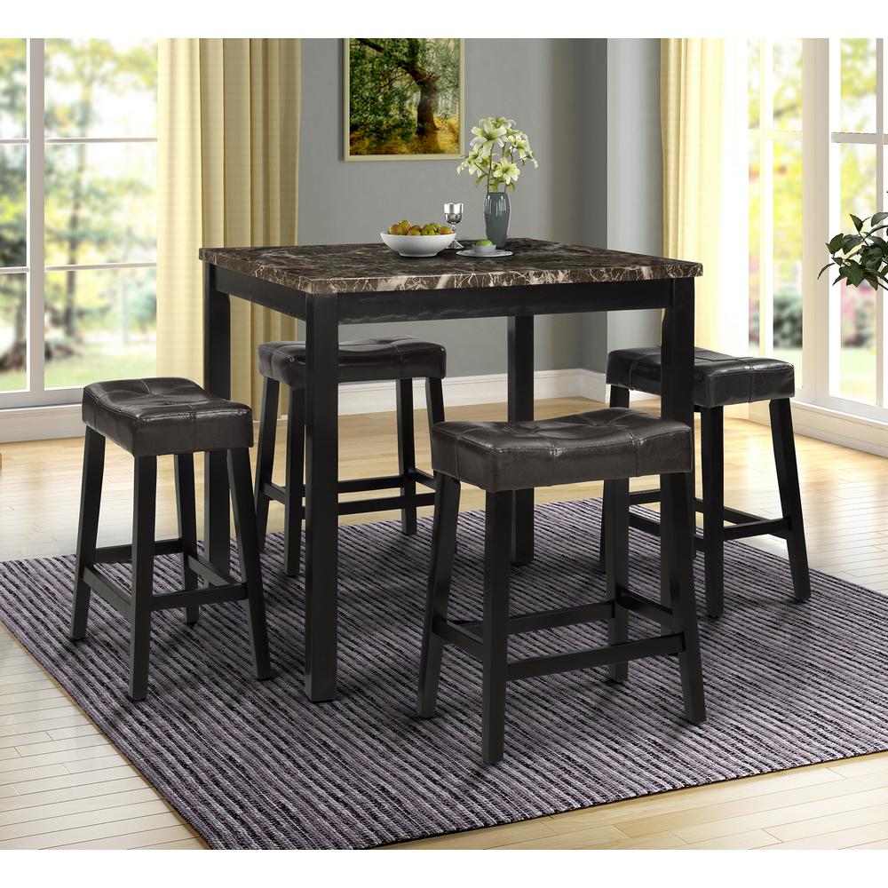 Harper Bright Designs 5 Piece Brown Modern Square 