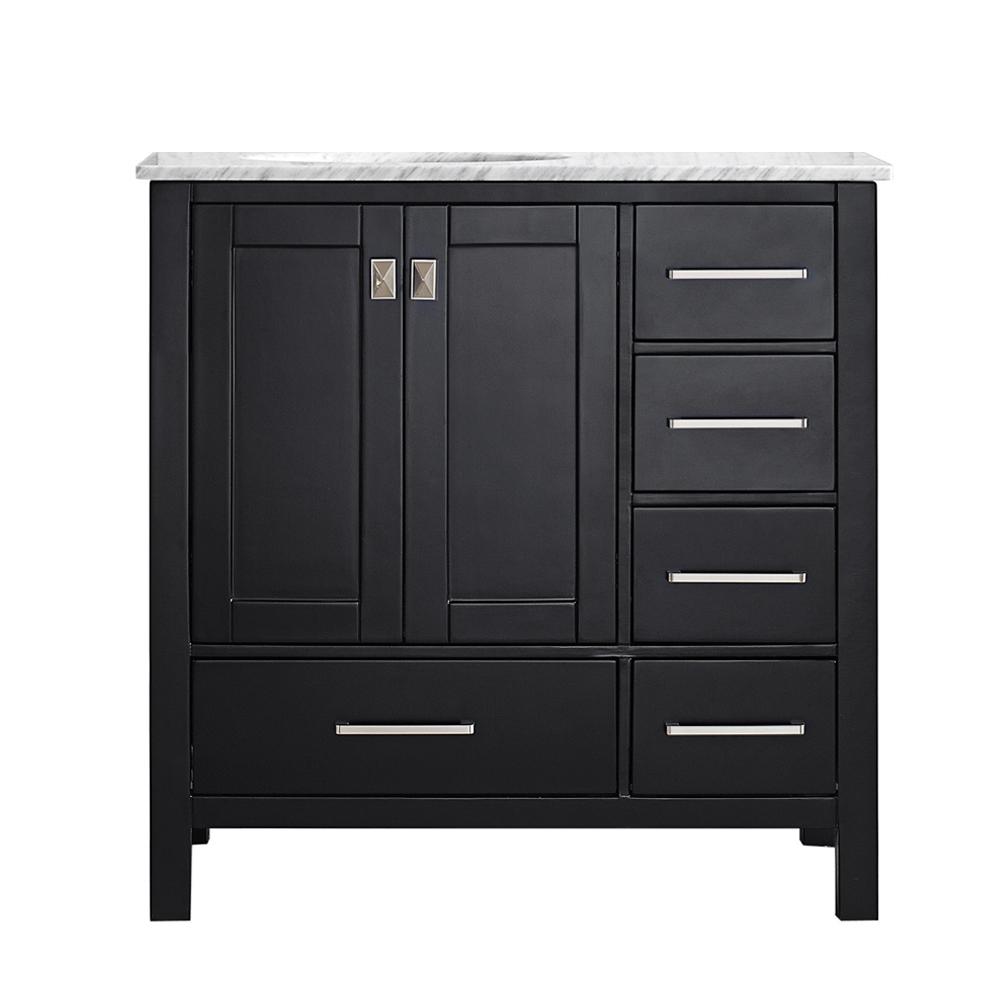Amazon Com Eclife 36 Black Bathroom Vanity Sink Combo W Black Side Cabinet Modern Stand Pedestal W Square White Ceramic Vessel Sink Chrome Bathroom Solid Brass Faucet Pop Up Drain Combo W Mirror A07b11 Kitchen