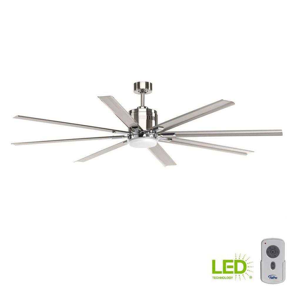 Progress Lighting Vast Collection 72 In Led Indoor Brushed Nickel Industrial Ceiling Fan With Light Kit And Remote