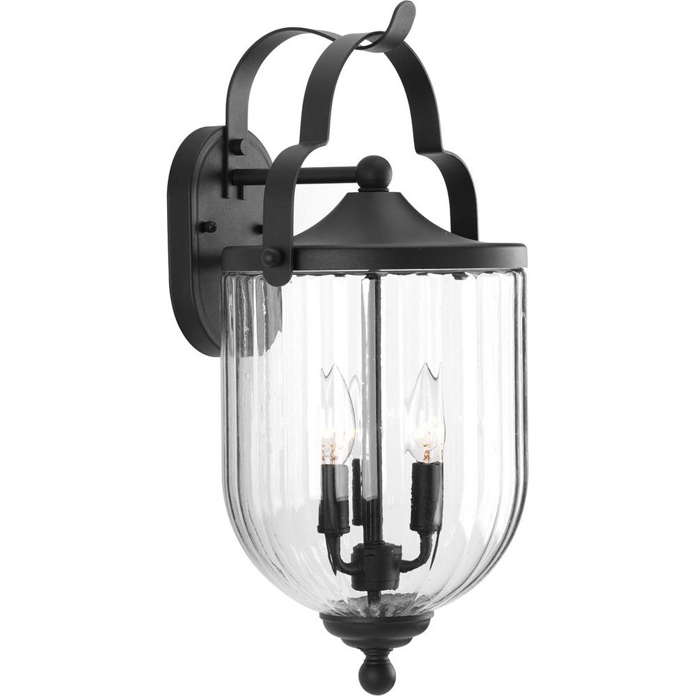 Progress Lighting Mcpherson Collection 3 Light Black 20 In Outdoor Mcpherson Collection 3 Light Black 20 In Outdoor Wall Mount Lantern
