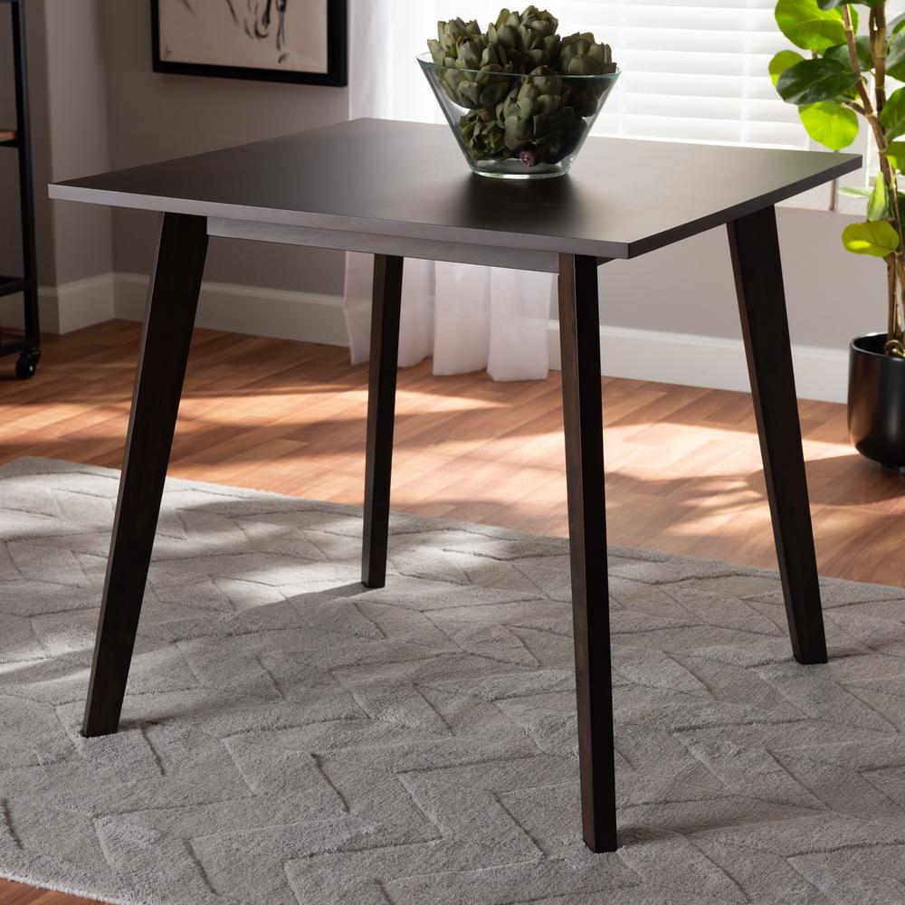 Baxton Studio Britte Dark Brown Square Wood Dining Table 161 10464 Hd The Home Depot Baxton Studio Britte Dark Brown Square