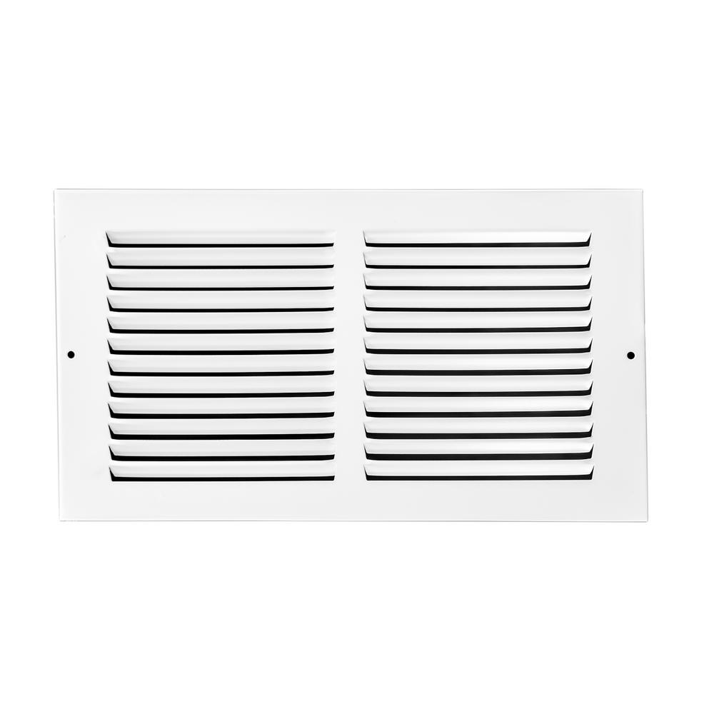 Venti Air 12 in. x 6 in. White Flat Return Air Steel Grille-HRG1206 ...