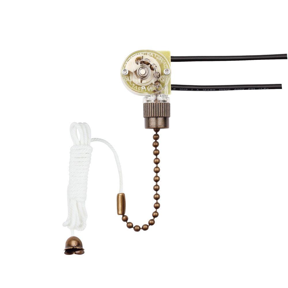 Commercial Electric Antique Brass Pull Chain Fan Light ...