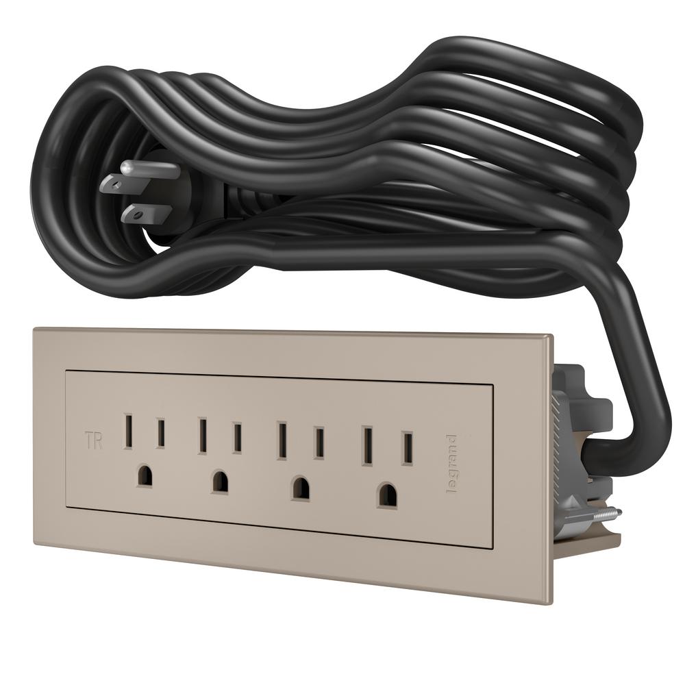 Legrand 6 ft. Cord 15 Amp 4Outlet Radiant Furniture Power Strip