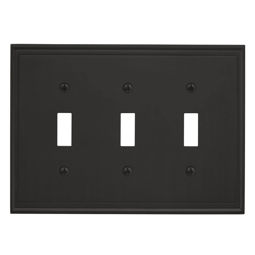 Amerock Bp36516bbr Mulholland 3 Toggle Wall Plate Black Bronze Home Kitchen Lighting Accessories