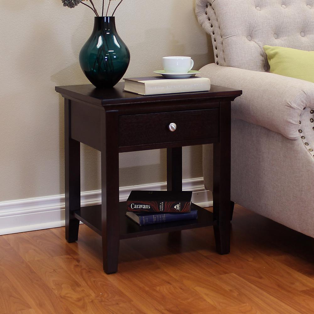 Alaterre Furniture Espresso 2Shelf End TableAMIA02P0 The Home Depot