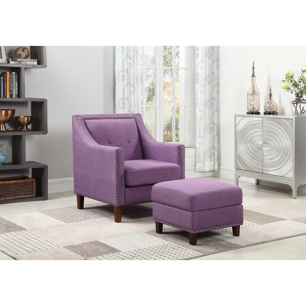 Purple Accent Chair With Storage Ottoman 92013 16pl The