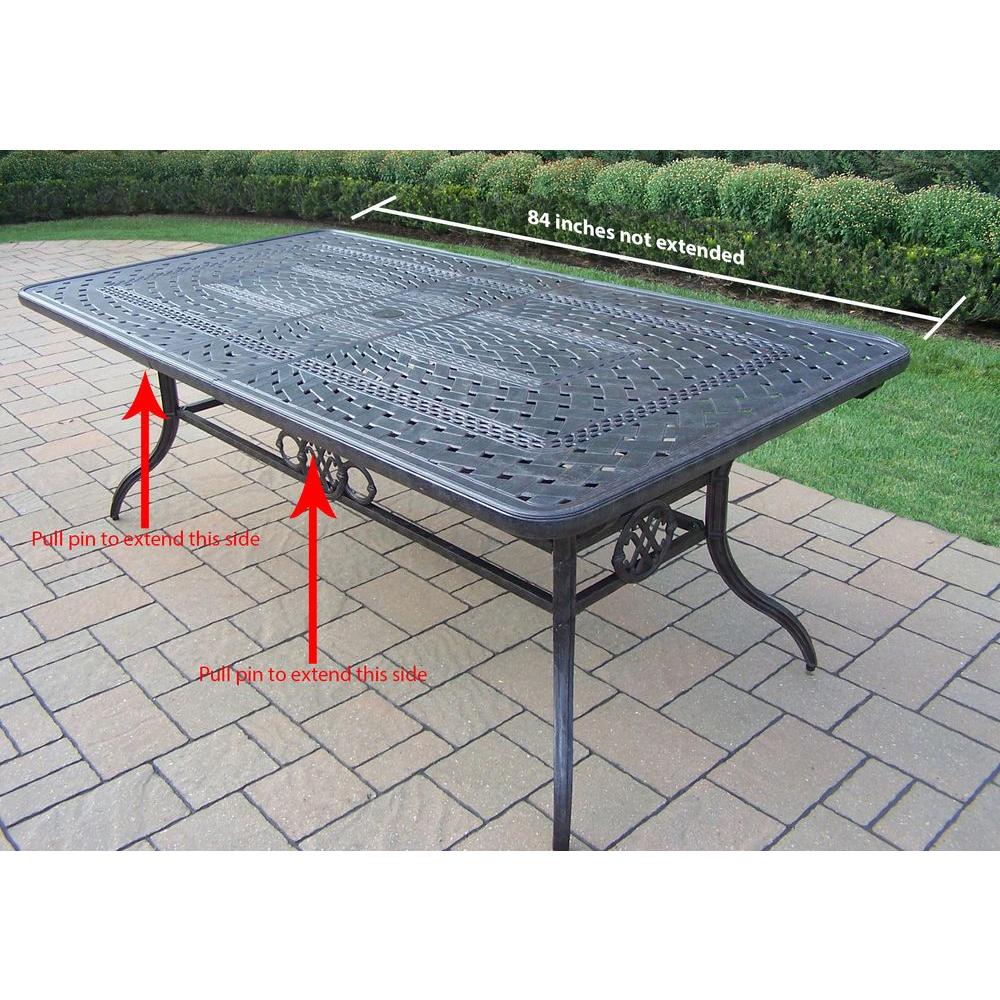 Oakland Living Extendable Cast Aluminum 9 Piece Rectangular Patio