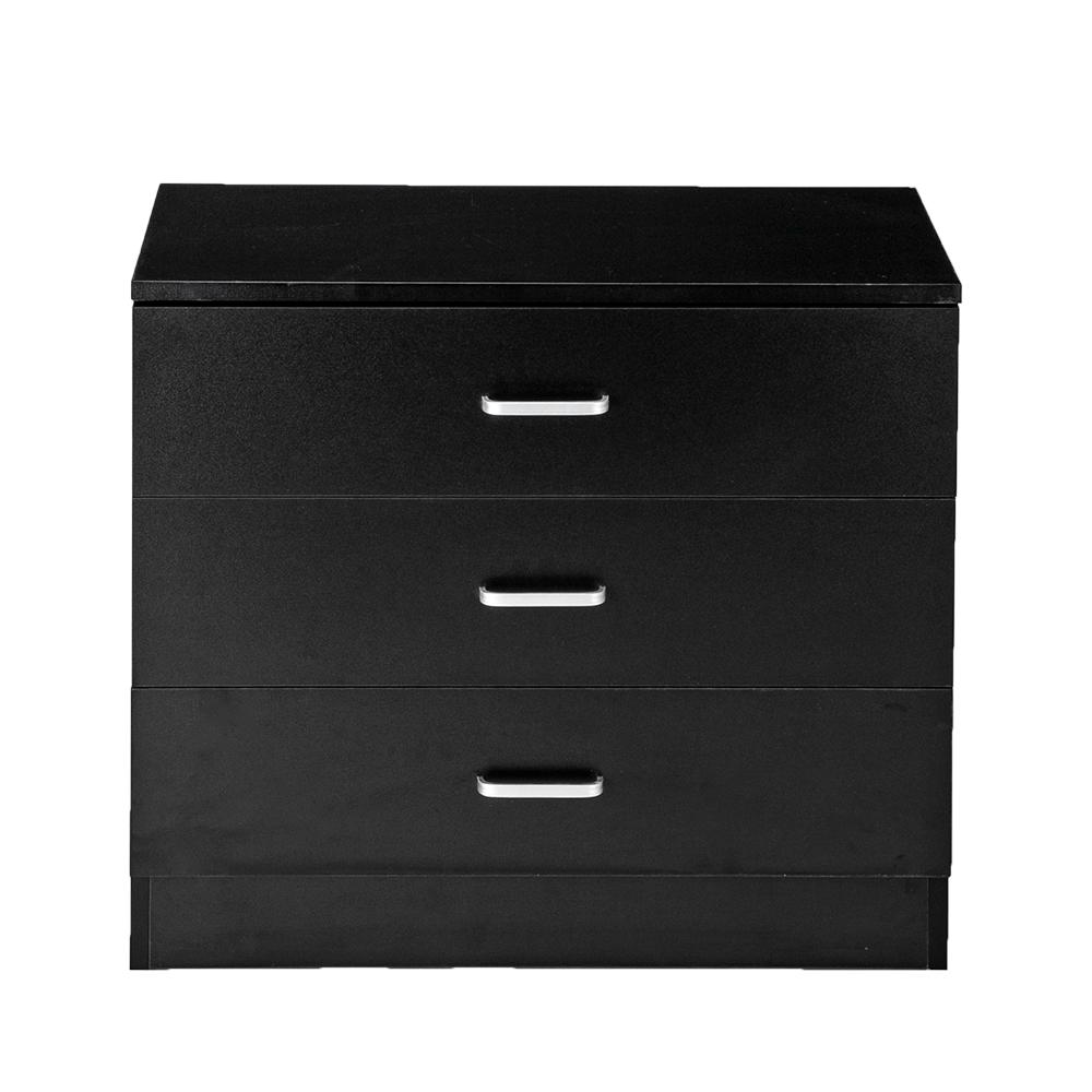 Winado Wood Simple 3Drawer Chest ofDrawer Black951627120445 The