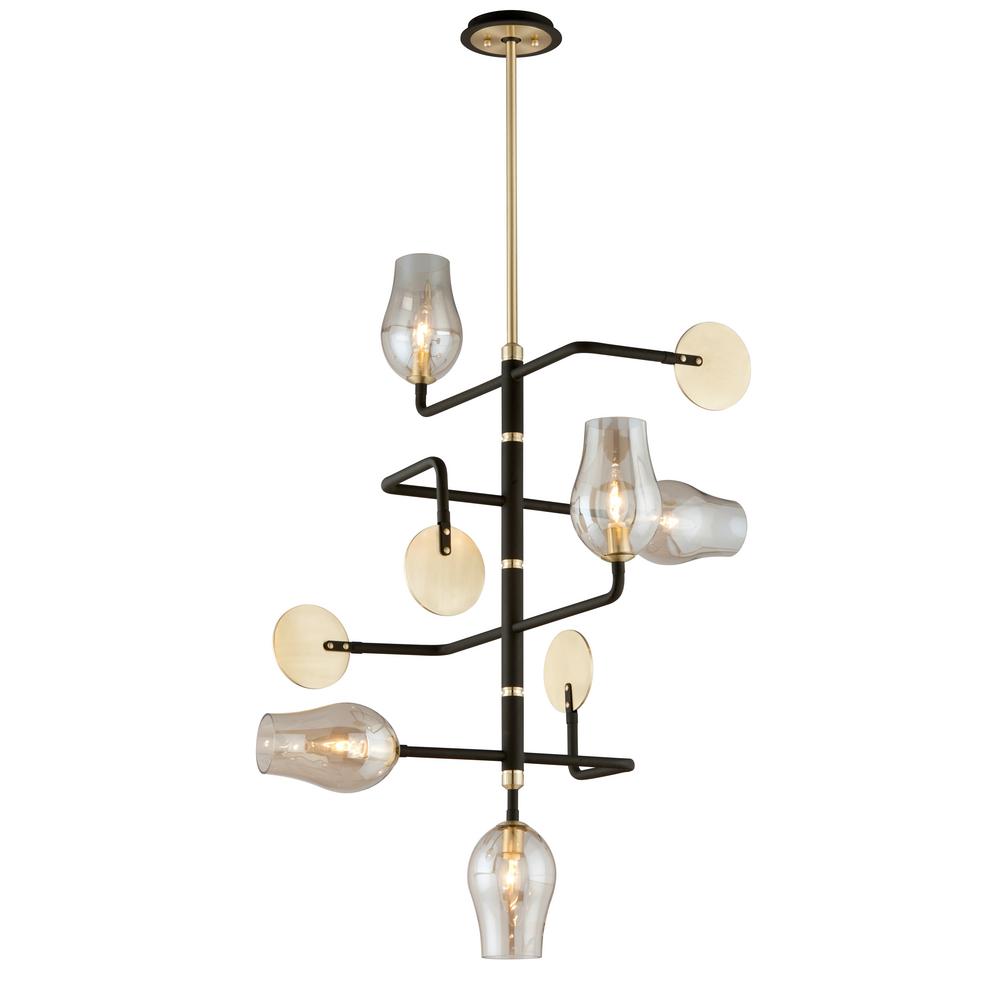Troy Lighting Equilibrium 5 Light Textured Bronze And Brushed Troy Lighting Equilibrium 5 Light