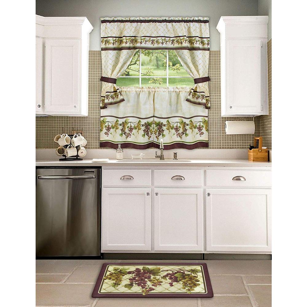 Achim Semi Opaque 57 In X 36 In Tuscany Printed Cottage Set