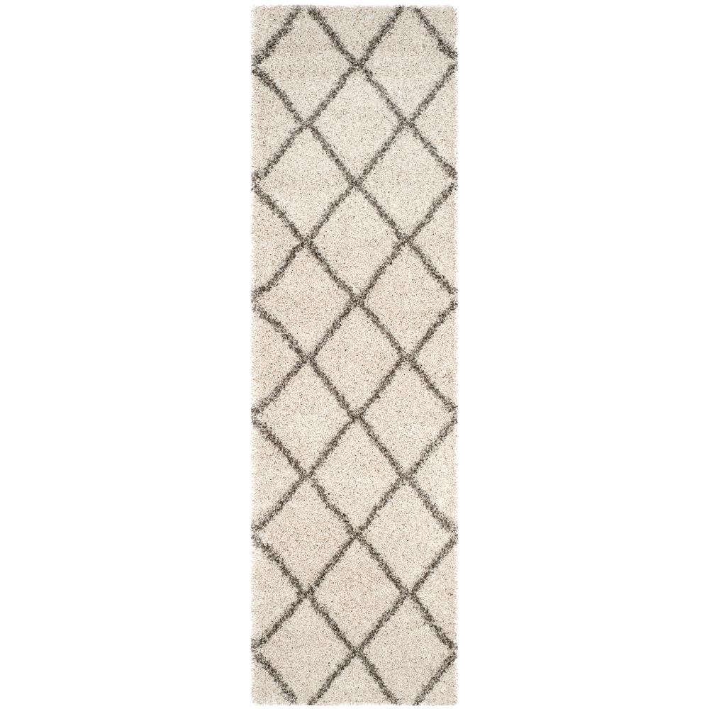 Safavieh Hudson Shag Ivory/Grey 2 ft. 3 in. x 8 ft. RunnerSGH281A28