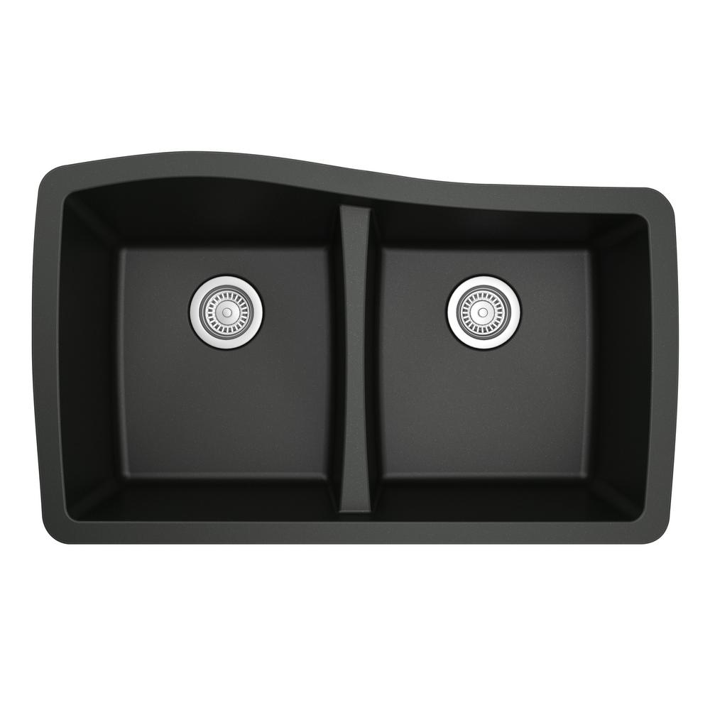 Karran Undermount Quartz Composite 33 In 50 Double Bowl Karran Undermount Quartz Composite 33