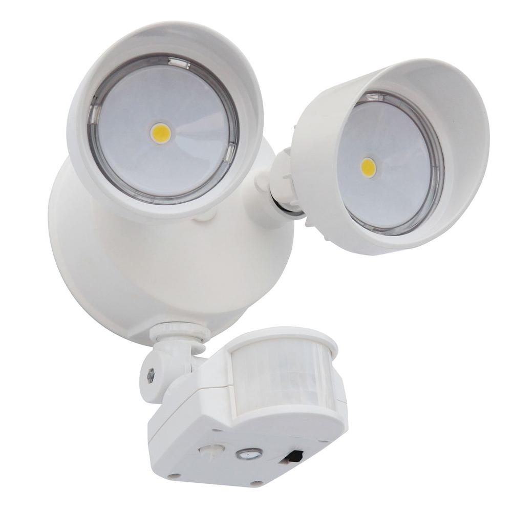 Lithonia Lighting 180° White Motion-Sensing LED Outdoor Security Flood