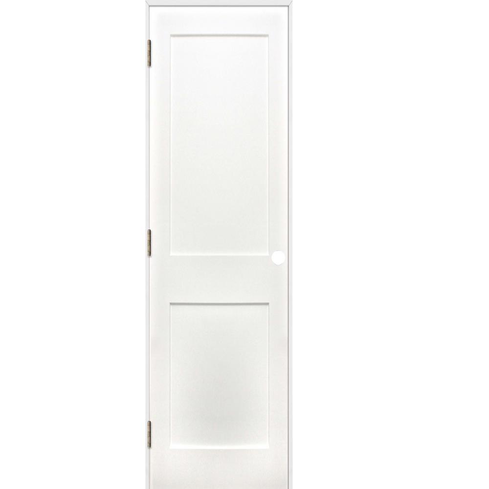 18 In X 80 In Shaker 2 Panel Solid Core Primed Pine Reversible Single Prehung Interior Door With Satin Nickel Hinges