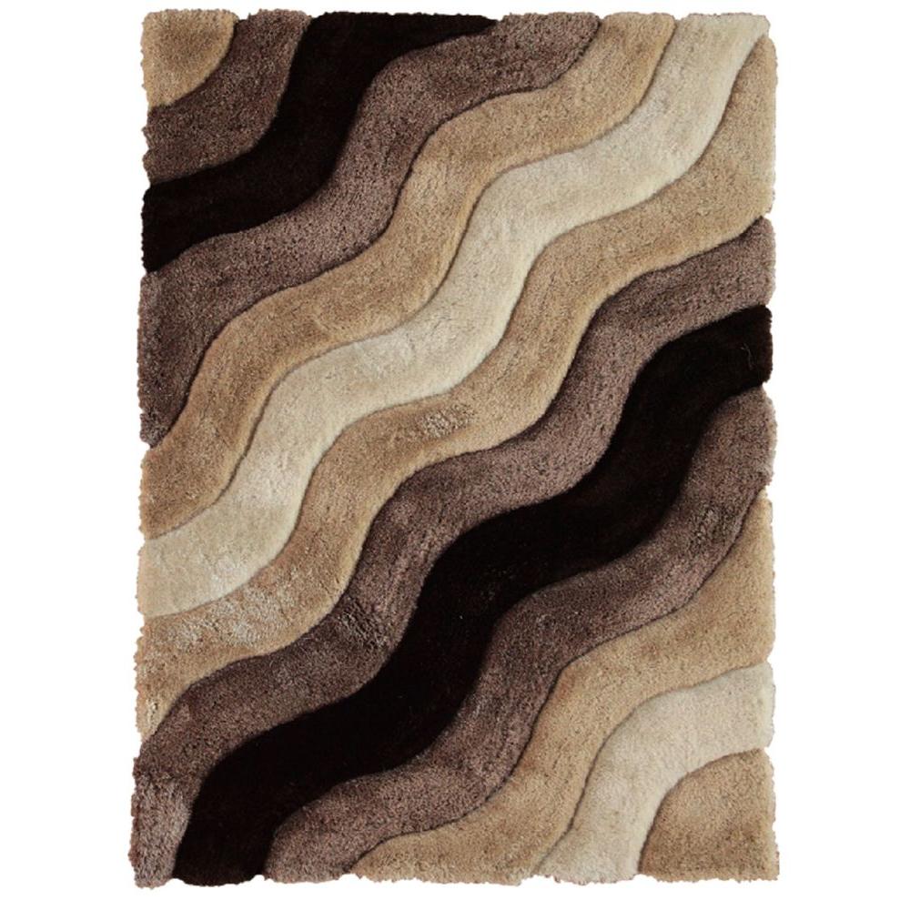 Linon Home Decor Links Collection Wave Brown 8 ft. x 10 ft. Indoor Area