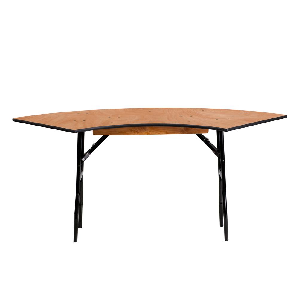 48 In Natural Wood Tabletop Metal Frame Folding Table 48 In Natural Wood Tabletop Metal Frame Folding Table