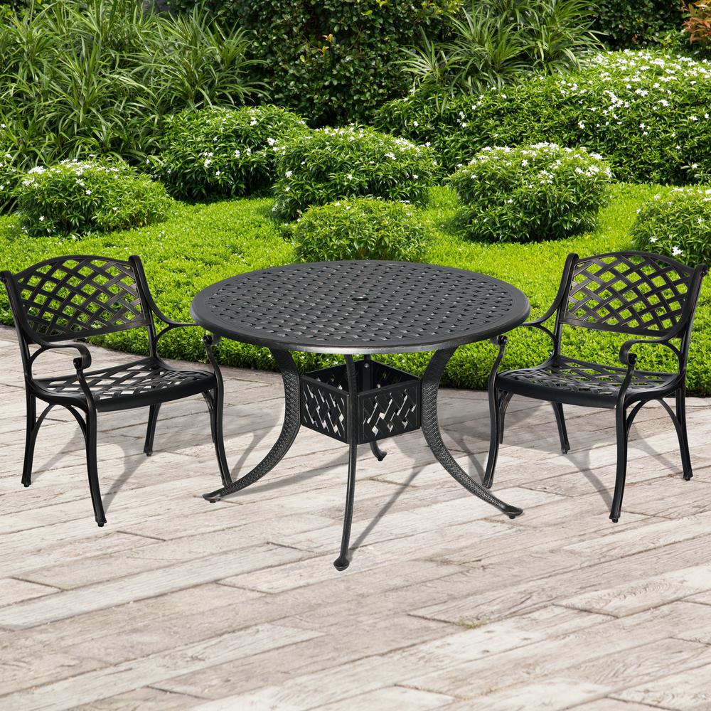 Nuu Garden Antique Bronze 3 Piece Big Size 42 In Cast Aluminum Rust Proof Outdoor Furniture Patio Bistro Set Scd002 06 The Home Depot