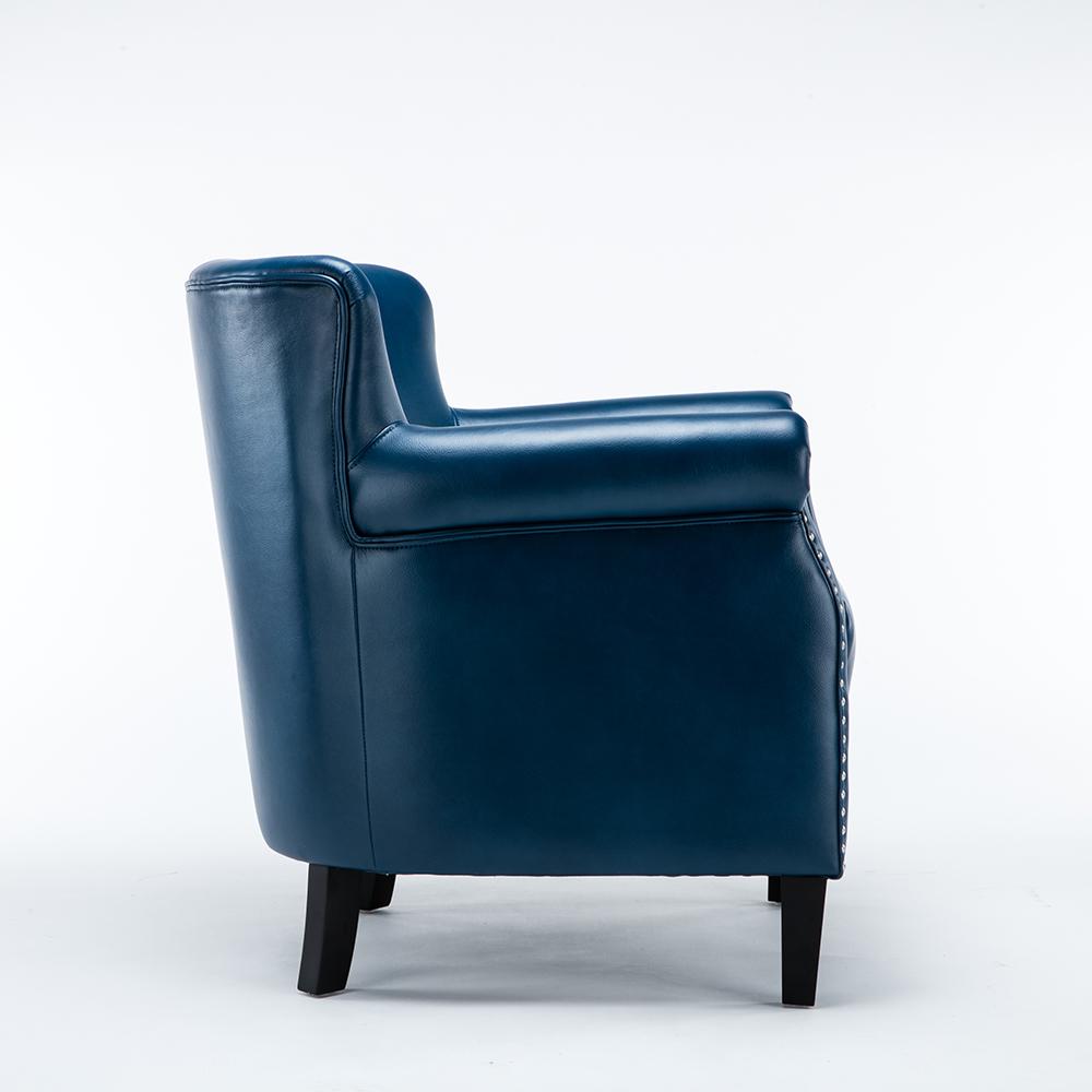 Quality Components Plus Holly Navy Blue Faux Leather Club Chair