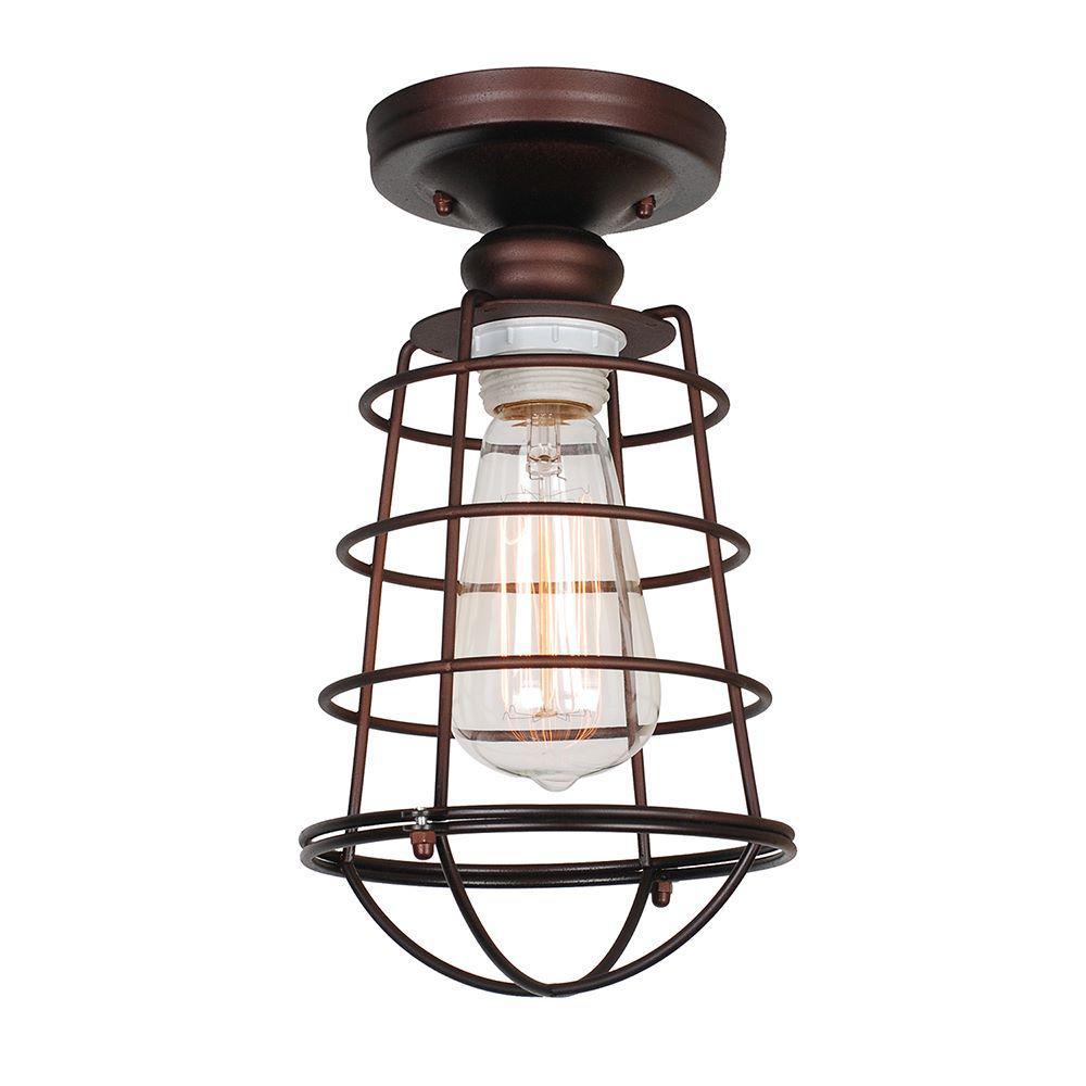 Hampton Bay Esdale 5 In 1 Light Oil Rubbed Bronze Semi Flush Mount With Milk Glass Shade Hjd8011a 2 The Home Depot