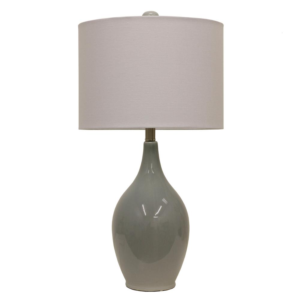 Decor Therapy Anabelle Ceramic 27 In French Blue Table Lamp With French Blue Table Lamp With Linen Shade