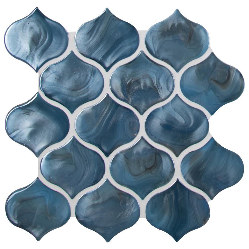 Arabesque - Backsplash - Blue - Tile - Flooring - The Home Depot