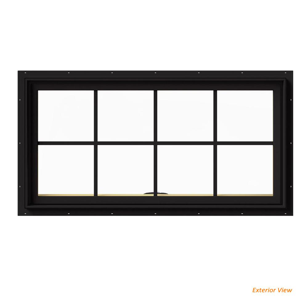 JELD WEN 48 In X 24 In W 2500 Series Black Painted Clad Wood