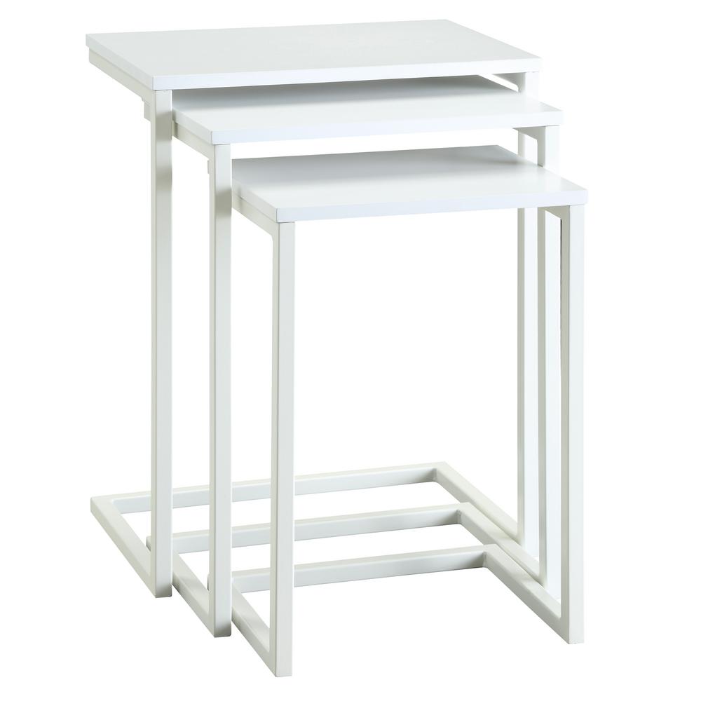 Carolina Cottage End Table White Tables Accent Addison White 3 Piece Nesting End Table