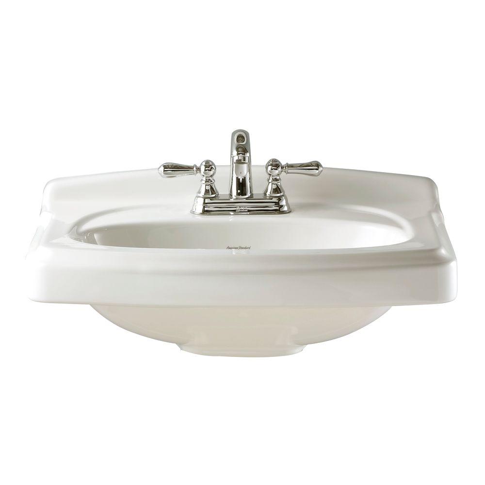 American Standard Portsmouth 10 In Pedestal Sink Basin In White
