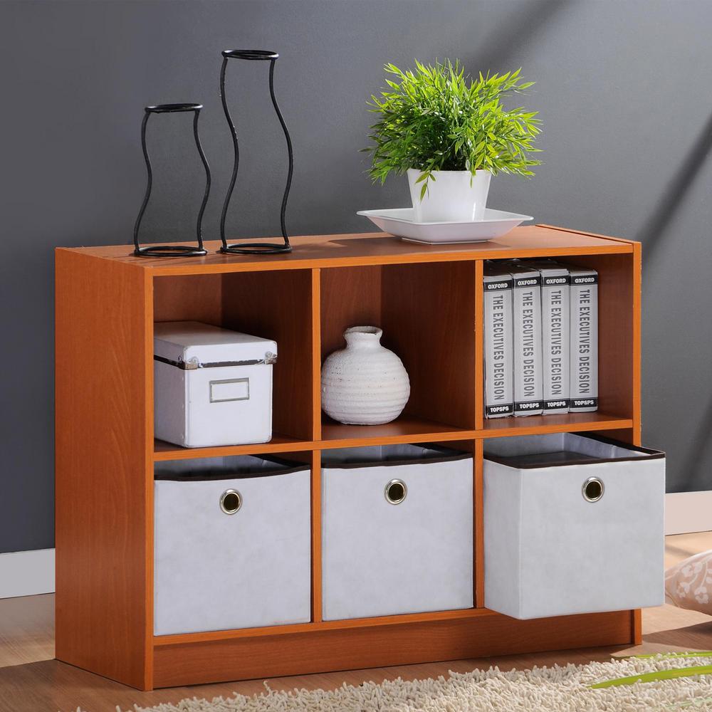  Storage Bin Bookcase with Simple Decor