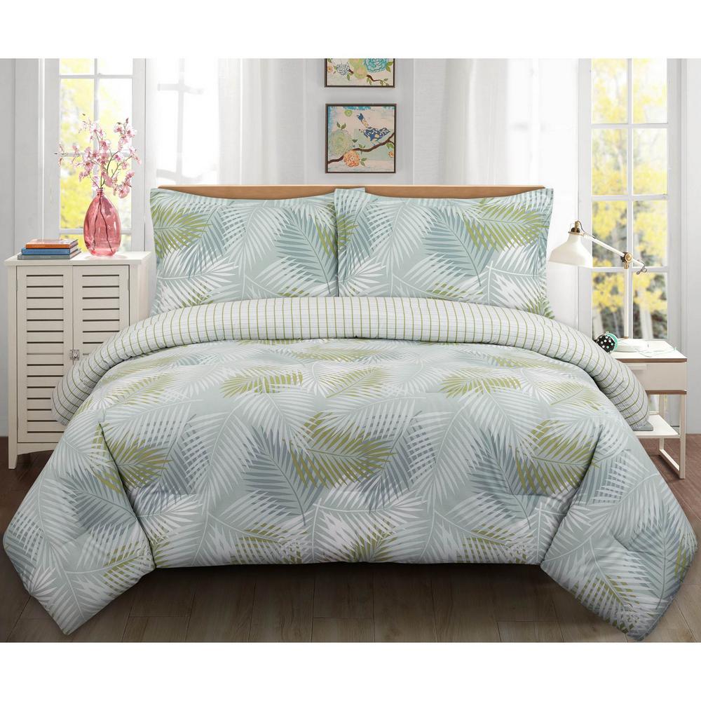 Nouvelle Home Palms Full Queen Cotton Comforter Set Cs90qnpm The