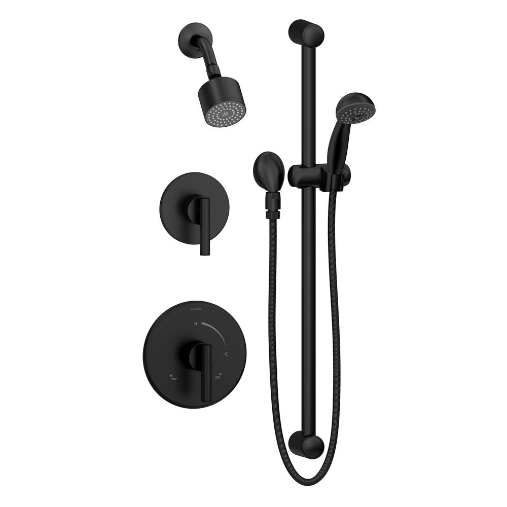 Symmons Dia 2Handle Wall Mounted Shower Trim Kit in Matte Black with