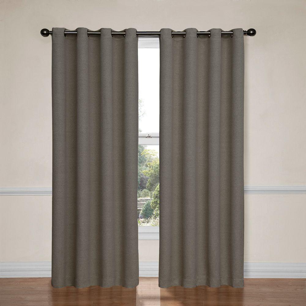 Eclipse Bobbi Blackout Window Curtain Panel In Pewter 52 In W X