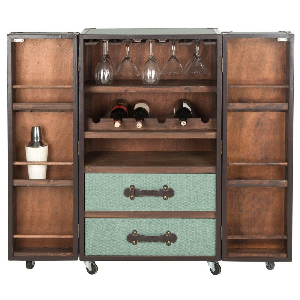 Safavieh Lexington Wood Bar Cabinet In Sage Fox9511b The Home Depot