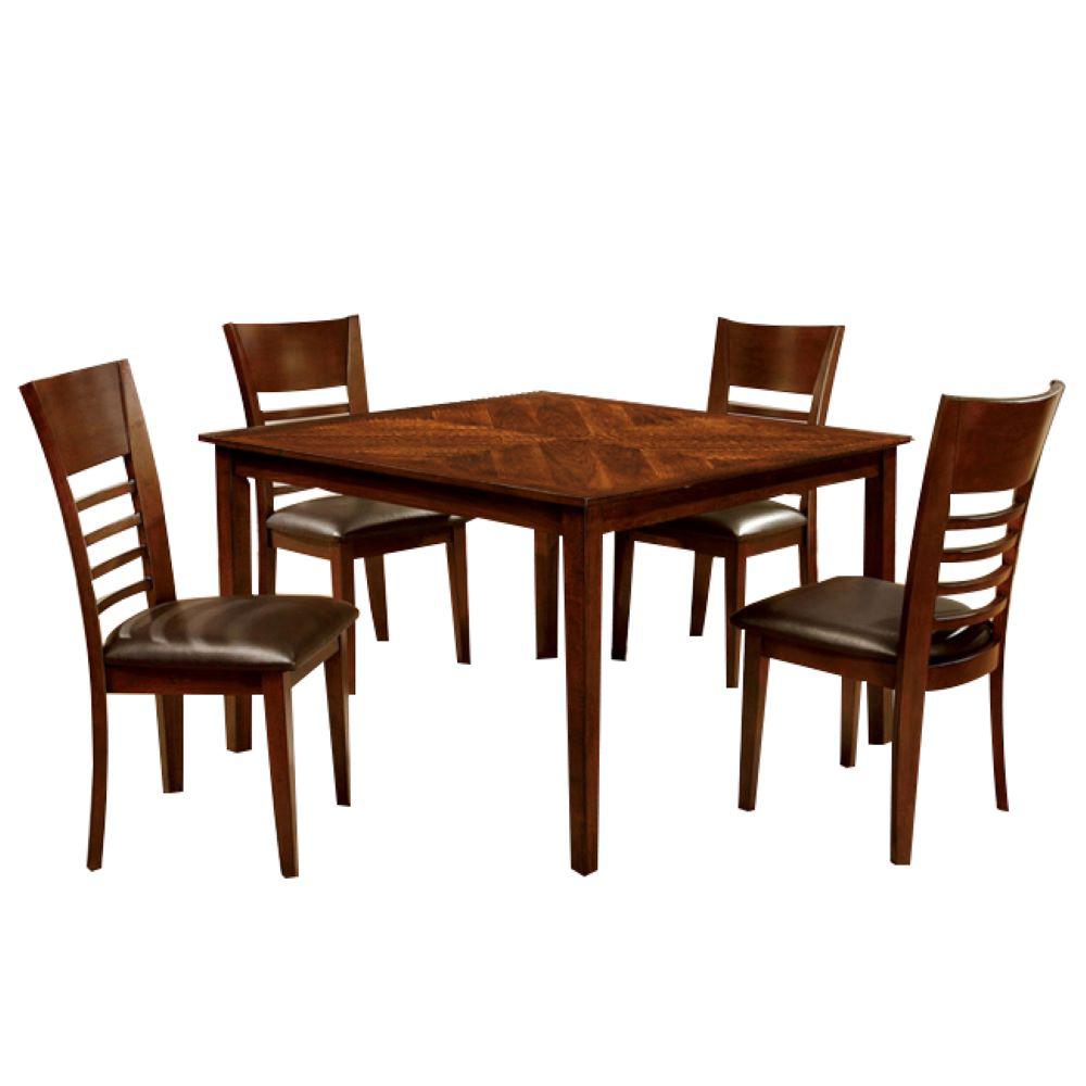 Williams Home Furnishing Hillsview I Brown Cherry Dining Table Set 5 Piece Cm3916t 5pk The Home Depot