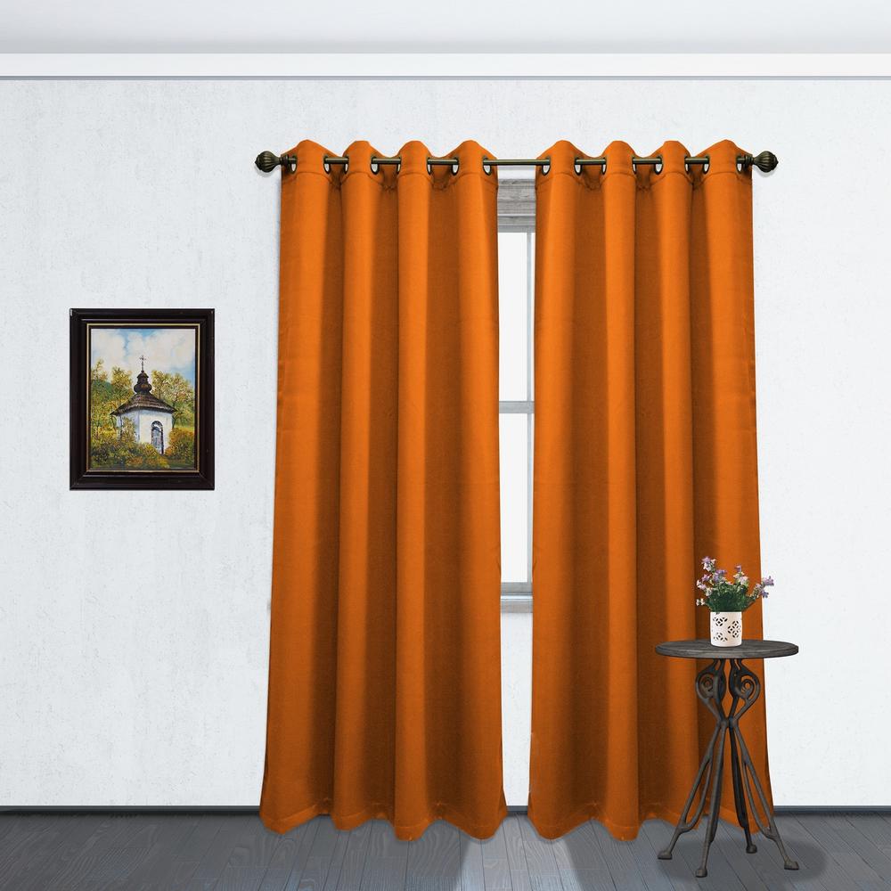84 In L Blackout Grommet Curtain Panel Orange K Cp051386 The Internet 303158806 84 In L Blackout Grommet Curtain Panel Orange