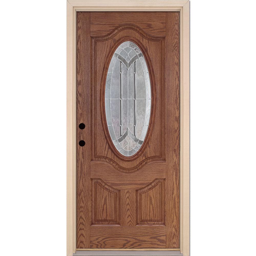 Feather River Doors 37 5 In X 81 625 In Pomona Zinc 3 4 Oval
