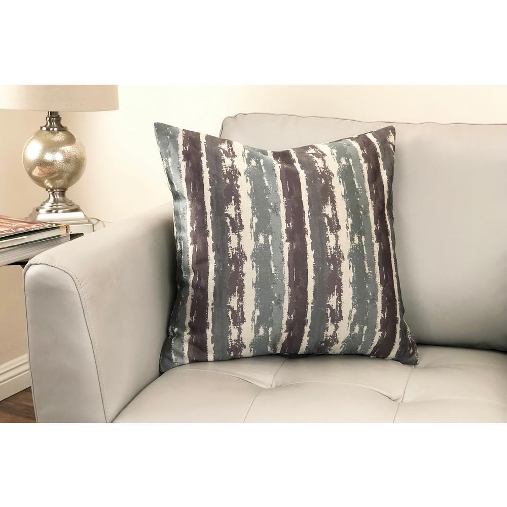 Armen Living Murray Aqua Stripes Down 20 In X 20 In Throw Pillow