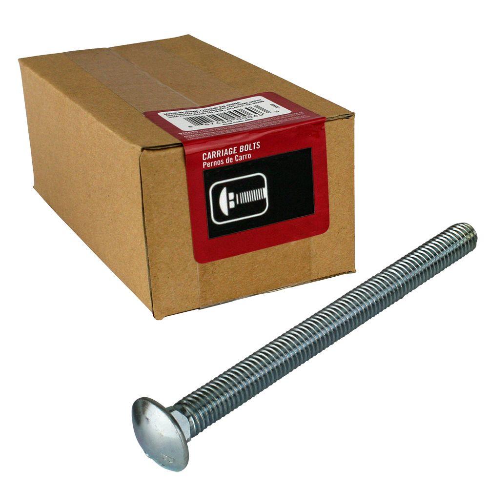 1//4-20x3-1//2 A307 Grade A Full Thread Carriage Bolts Zinc Clear 100 PCS