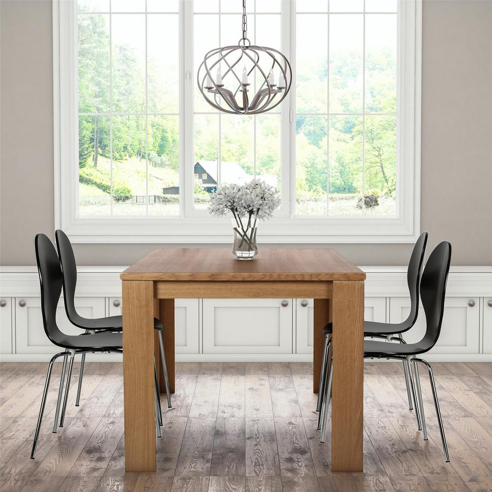 Dorel Living Weston Block Leg Dining Table In Wheat Fa7356 The Home Depot