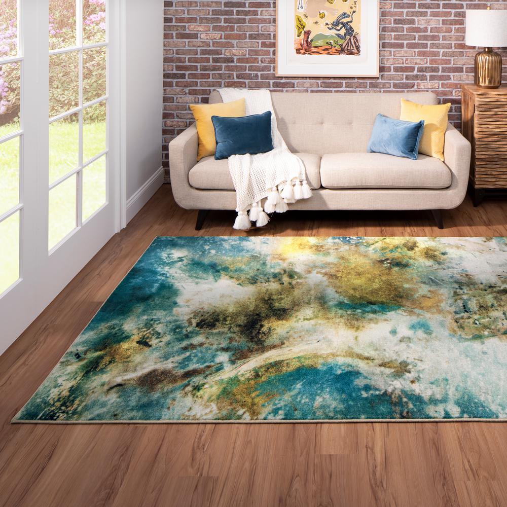 Teal 8 X 10 Abstract Area Rugs Rugs The Home Depot