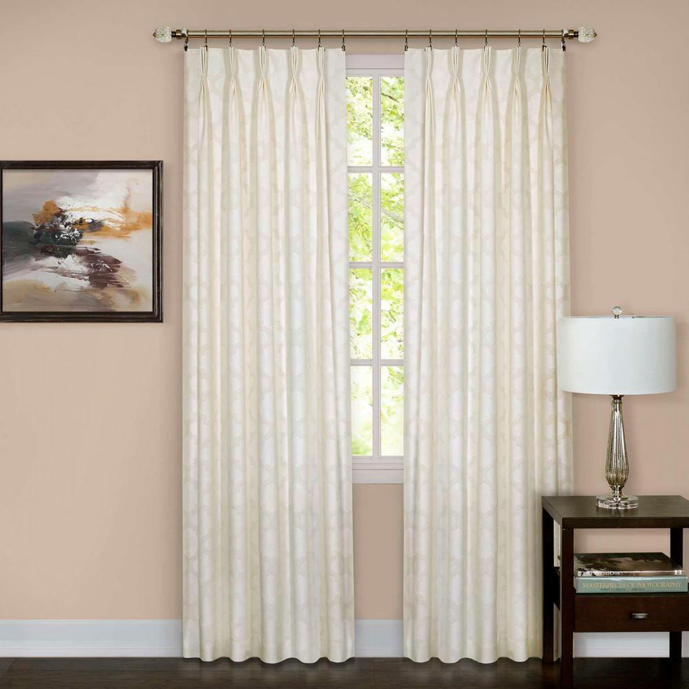 Achim Windsor Ivory Pinch Pleat Window Curtain Panel 34 In W X