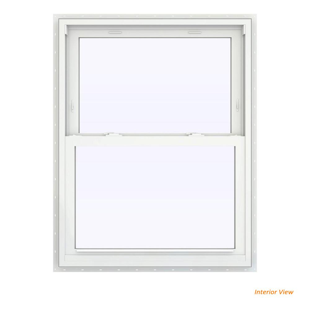 JELDWEN 31.5 in. x 47.5 in. V2500 Series Bronze Painted Vinyl Double Hung Window with