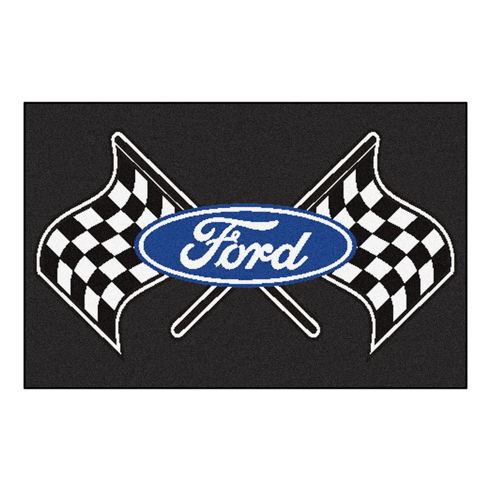 FANMATS Ford Ford Flags Black 2 ft. x 3 ft. Indoor Area Rug15851