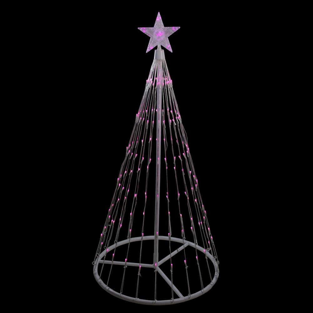 Northlight 4 ft. Pink LED Lighted Show Cone Christmas Tree Outdoor Decoration-32912669 - The ...