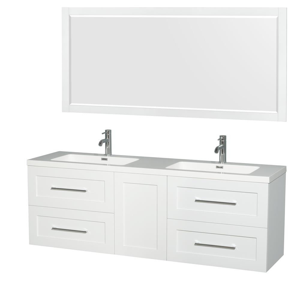 Floating Double Sink Bathroom Vanities Bath The Home Depot Olivia