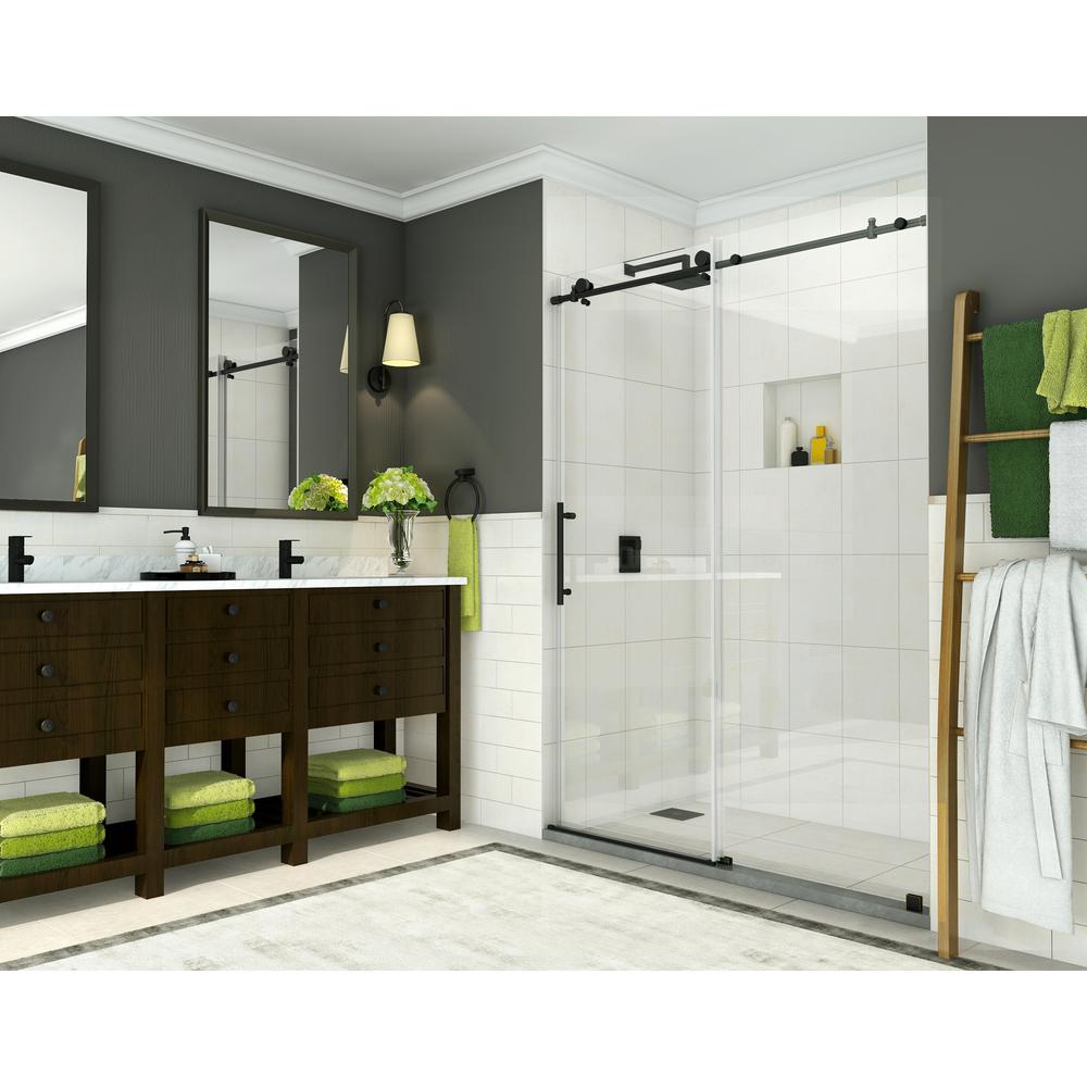 Aston Cine 44 48 In X 76 Completely Frameless Sliding Shower Door Oil Rubbed Bronze