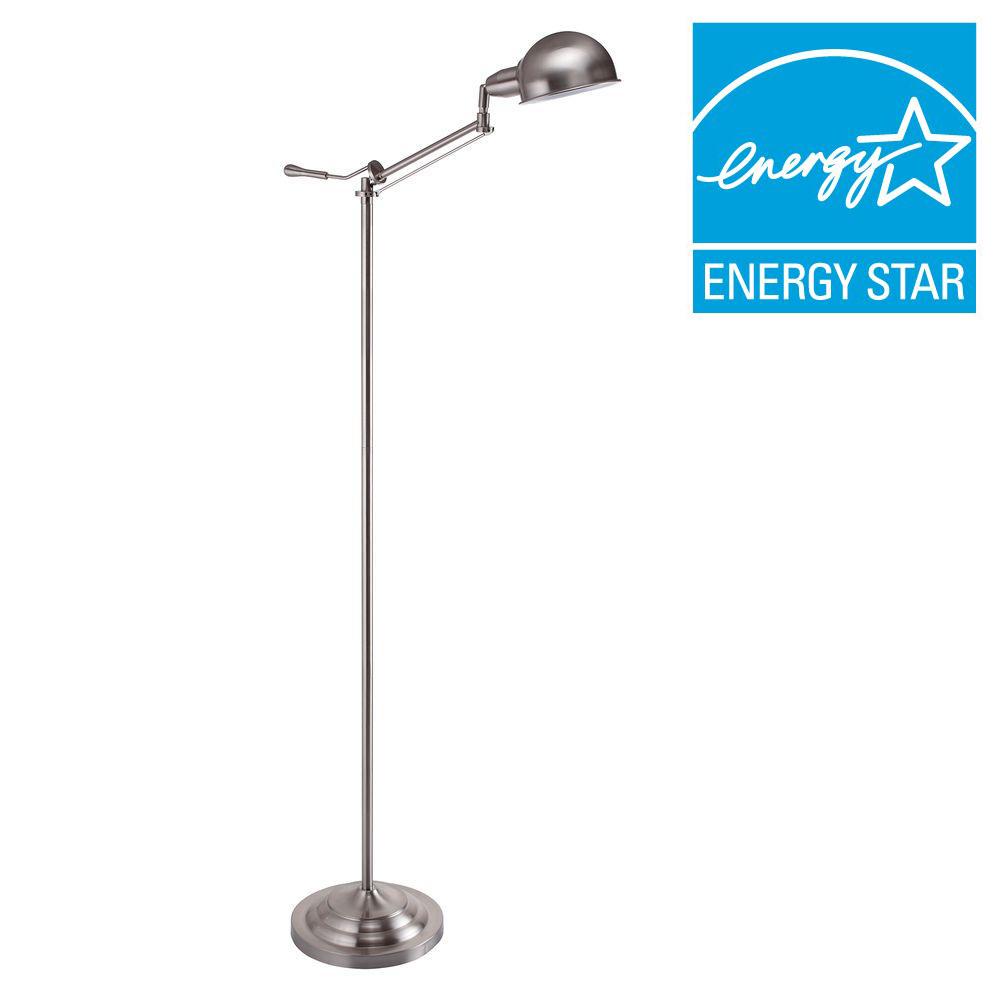 Ore International Floor Lamps The Home Depot H Modern Silver Task Floor Lamp